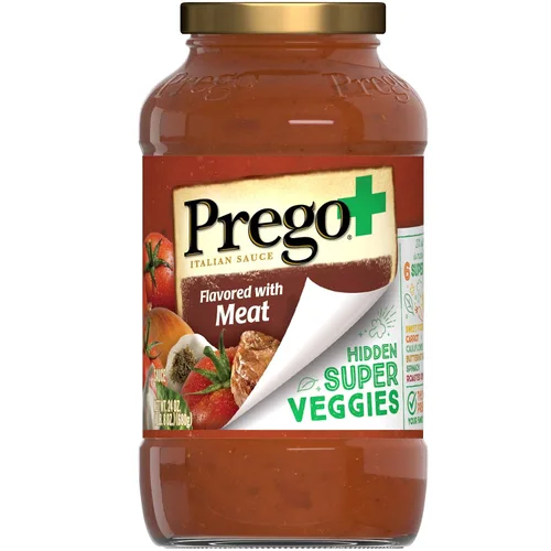 Vista 46 de Prego Tomate grueso con salsa de pasta de ajo y cebolla, tarro de 24 onzas