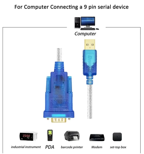Vista 7 de DTech Adaptador USB a serie de 10 pies USB a RS232 DB9 Cable hembra puerto COM con chipset FTDI compatible con Windows 11 10 8 7 Mac Linux