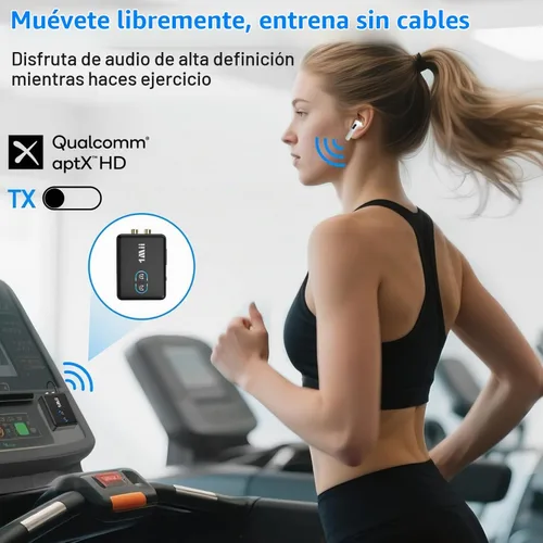 Vista 7 de 1Mii Adaptador RCA Bluetooth 5.3 para TV, Transmisor Receptor Bluetooth de 3.5mm AUX para 2 AirPods o Auriculares, Estéreo para el Hogar, Altavoces