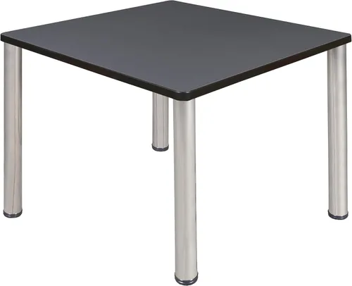 Vista 14 de Regency Kee - Mesa cuadrada pequeña para sala de descanso de 30 pulgadas, parte superior de cerezo, patas negras