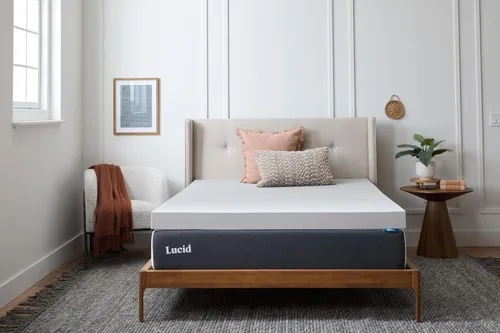 Vista 11 de Lucid Cubrecolchón de espuma viscoelástica con infusión de carbón de bambú de 2 pulgadas - Tamaño Twin - Control de humedad y olor - Ventilado