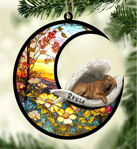 Vista 14 de Atrapasoles conmemorativo personalizado para perros, adorno navideño de Airedale Terrier, recuerdo por pérdida de mascota, regalos conmemorativos