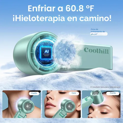 Vista 6 de Ventilador portátil de mano con enfriador de hielo: Ventilador de mano recargable de 100 velocidades de 5500 mAh, ventiladores personales