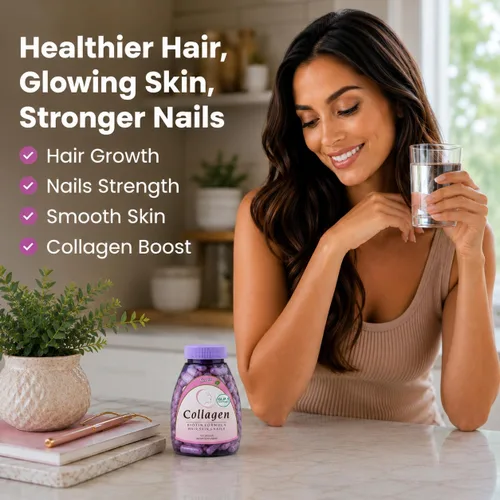 Vista 3 de Sanar Naturals Píldoras de Colágeno con Biotina, Vitamina C - Mejora la salud del cabello, la piel y las uñas - Promueve el crecimiento del cabello
