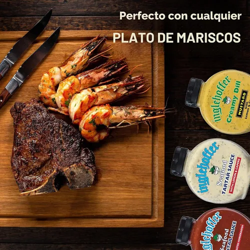 Vista 5 de Inglehoffer Paquete variado de condimentos, salsa de cóctel de mariscos, salsa tártara de mariscos y mostaza cremosa de eneldo (paquete de 3)