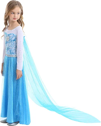 Vista 4 de Disfraz de princesa OBPIN para Navidad, Halloween, cumpleaños, juego de rol, disfraz de cosplay para niñas pequeñas