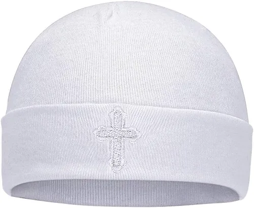 Vista 3 de ESTAMICO Baby Boys Girls Christening Hat with Embroidered Cross