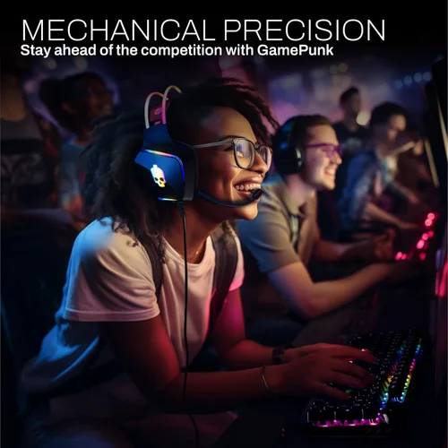 Vista 5 de Game Punk Codebreakers - Paquete de juegos de PC Incluye teclado, ratón, auriculares, alfombrilla de mouse LED XL, soporte, tira de luz RGB