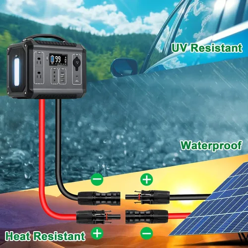 Vista 6 de XRDS -RF Cable de extensión solar 8AWG 3FT paquete de 2 unidades (rojo + negro), cable fotovoltaico con conectores solares macho/hembra, cable