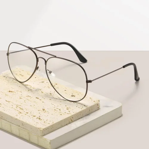 Vista 5 de AISSWZBER Lentes de aviador transparentes con marco de metal clásico prémium