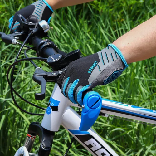 Vista 6 de B-Forest Guantes de ciclismo, guantes de bicicleta de carretera con dedos completos, guantes de ciclismo para hombre, guantes de montar en montaña