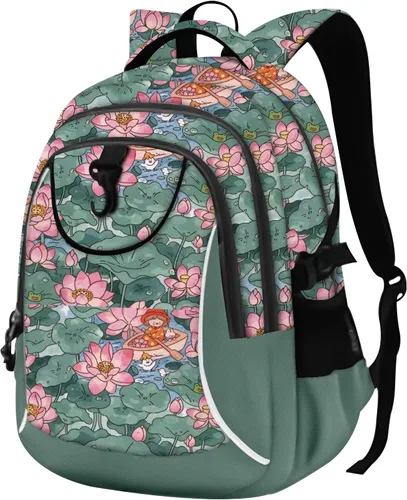 Vista 19 de Mochila escolar estilo Rickyh, mochila de viaje para hombres y mujeres, mochila ligera con compartimento para portátil, Tamaño único