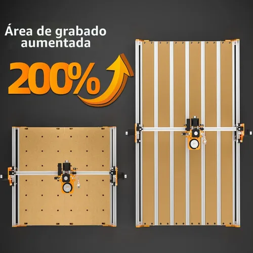 Vista 2 de Kit de extensión de eje Y FoxAlien 4080 para Masuter Pro, con área de trabajo extendida de máquina de enrutador CNC de tablero de desperdicio