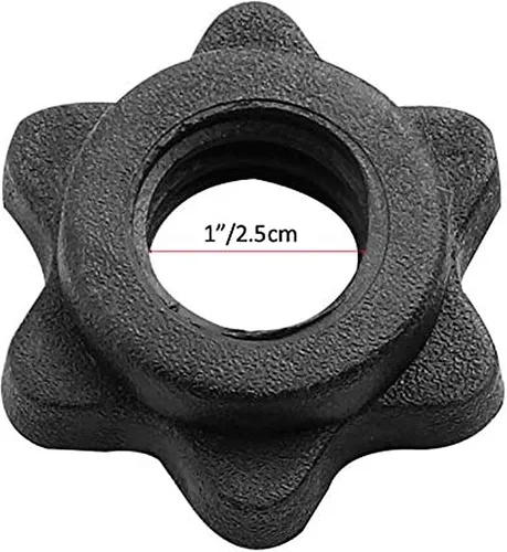 Vista 6 de Collares de Mancuernas de 1 Pulgada Tuerca Hexagonal de Mancuerna Abrazaderas de Collar de Barra Clips de Peso para Mancuernas, Collares Spinlock