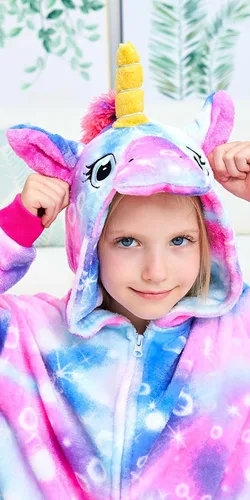 Vista 5 de Pijama unisex de unicornio para niños, disfraz de Halloween