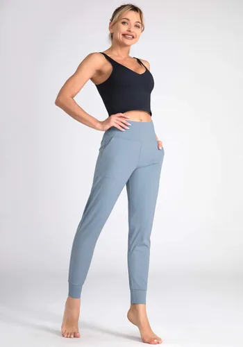 Vista 5 de Dragon Fit - Pantalones deportivos para mujer, con bolsillos y tiro alto, para yoga, ejercicios, pantalones cónicos, pantalones de descanso