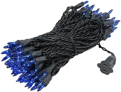Vista 6 de Novelty Lights Mini luces incandescentes tradicionales de 50 pies, 100 bombillas, transparente sobre cable negro con espacio de 6 pulgadas, grado