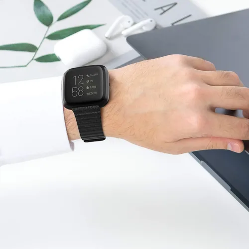 Vista 5 de Paquete de 3 protectores de pantalla compatibles con Fitbit Versa 2, GHIJKL, ultrafino, suave, TPU, funda protectora completa contra golpes