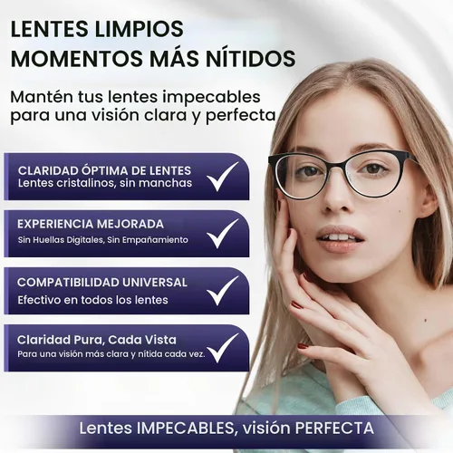 Vista 4 de Spray limpiador de lentes de gel para gafas, kit limpiador de lentes de varios tamaños