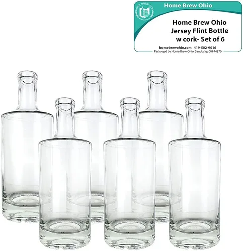 Vista 2 de Jersey Flint Bar Top Spirit Botellas - Paquete de seis botellas
