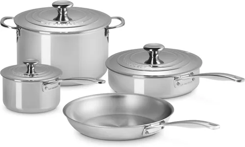 Vista 6 de Le Creuset Juego de utensilios de cocina de acero inoxidable de tres capas, 5 piezas