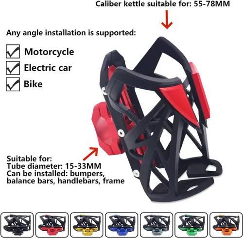 Vista 5 de M para Yamaha MT-07 MT-09 MT-03 Mt07 Mt09/03 Botella de agua para bebidas de motocicleta Jaula para bebidas Portavasos Sdand MT07 09 03 Y