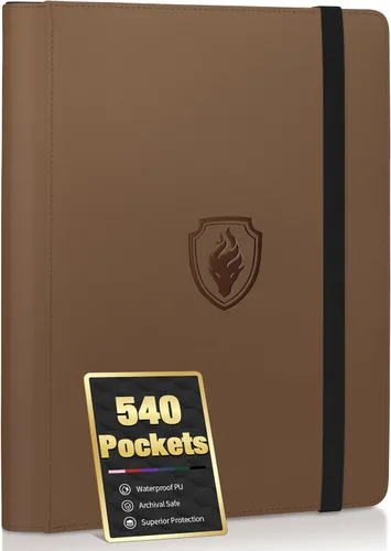 Vista 33 de Carpeta prémium de 9 bolsillos para tarjetas de 360 tarjetas, carpeta de tarjetas comerciales Fabmaker PU Sturdy Card Collection Album