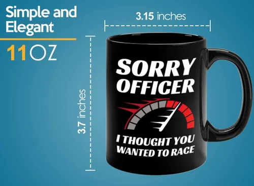 Vista 5 de Taza de café Racer de 11 onzas, color negro, con texto en inglés "Wanted To Racer" - Fuel Speed Racer Car Guys Circuit Automotriz Racing Boy Regalos