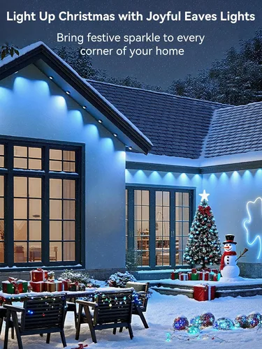 Vista 9 de Luces Permanentes para Exteriores, 100 pies RGB IP67 Impermeables para Aleros, Luces LED Inteligentes para Exterior de Casa con Control por