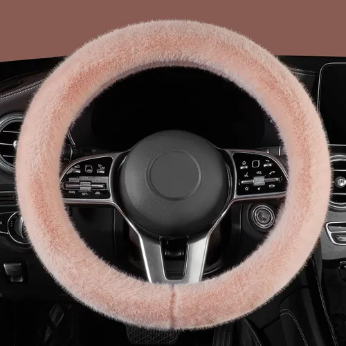 Vista 20 de LACDL Fundas mullidas de invierno para volante de automóvil, para mujer, cálida y bonita funda para volante de automóvil para sedán, SUV, súper Negro