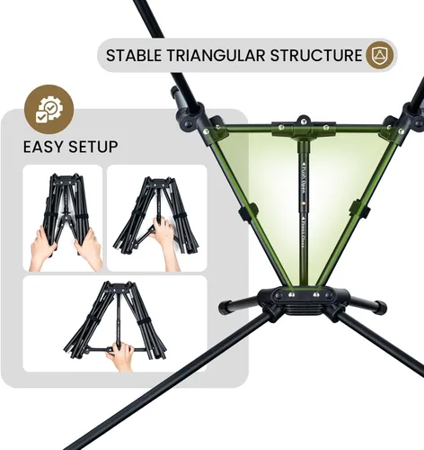 Vista 8 de ONETIGRIS Silla de Camping de Respaldo Alto Tigerblade con Diseño de Almohada, Silla Plegable Cómoda con Asiento Ampliado