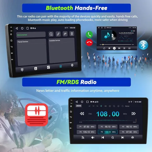 Vista 7 de Para Ford F150 2013-2014 Android 15 Estéreo de coche 9 pulgadas pantalla táctil 2G+64G con CarPlay inalámbrico Android Auto Mirror Link 26UI