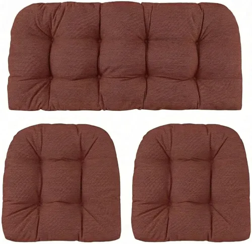 Vista 58 de RSH DECOR: Sunbrella - Juego de 3 cojines de mimbre copetudos 41 x 19 pulgadas y 19 x 19 pulgadas Fabricado con tela de rendimiento Sunbrella