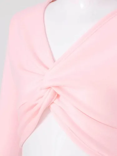 Vista 28 de JEATHA Suéter de manga larga para niñas y niñas con diseño de ballet, suéter corto para leotardo