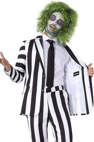 Vista 5 de SUITMEISTER Men's Premium Costume - Beetlejuice - Slim Fit Suit - Black and White