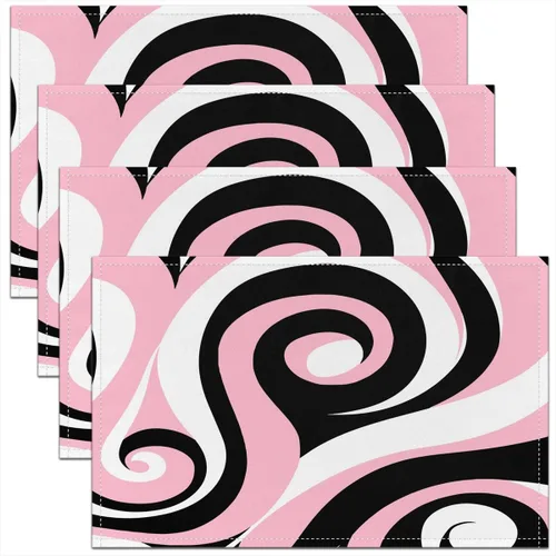 Vista 16 de Modern Circles - Juego de 4 manteles individuales de 12 x 18 pulgadas, patrón geométrico abstracto, decorativo, para niños, adolescentes y adultos