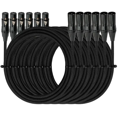 Vista 12 de Cable XLR a XlR de alta calidad (3 pies 1 paquete) conector de cable equilibrado con cancelación de ruido, cables de micrófono XLR de 3 pines, cable