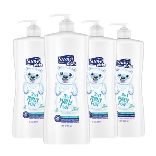 Vista 11 de Suave Kids Champú acondicionador 3 en 1 para niños, gel de baño Purely Fun que hace que la hora del baño sea rápida y fácil, sin parabenos y probado