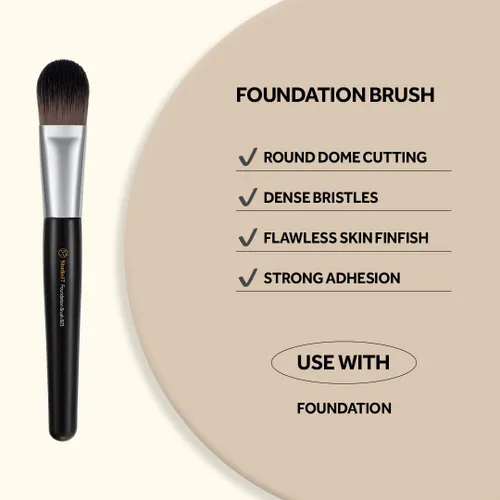 Vista 2 de STUDIO17 Brocha de base para maquillaje Brocha de maquillaje profesional con cerdas sintéticas de primera calidad Brochas de maquillaje coreanas