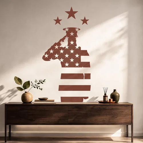 Vista 2 de Vinilo grande para pared, diseño de soldado, bandera de Estados Unidos, Día de los Veteranos, decoración de arte patriótico (ig5374)