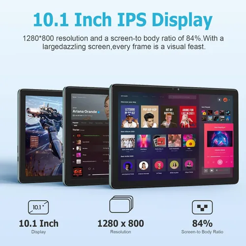 Vista 8 de Tablet Android de 10.1 pulgadas, tabletas Android 14 con 128GB+8 (4+4 expandir) GB, 2.4+5G WiFi Tablet PC con pantalla táctil FHD IPS, cámara dual
