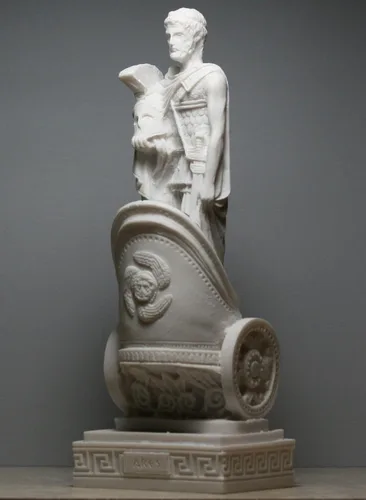 Vista 5 de Ares Mars Dios de la guerra Carro griego fundido mármol estatua escultura Figura 9.84