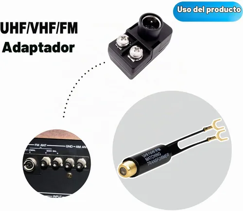 Vista 5 de Ancable 75 ohmios a 300 ohmios adaptador chapado en oro, transformador