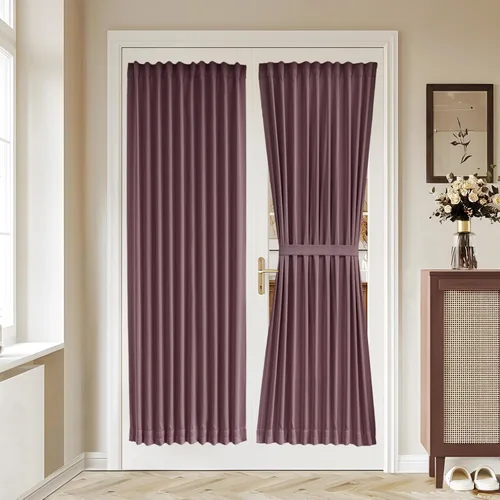 Vista 39 de Vatge Cortinas laterales autoadhesivas para puertas de cristal, sin taladro, extraíble, panel de filtrado de luz, 1 panel, 12 pulgadas de ancho x 60