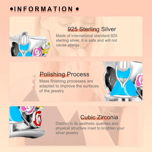 Vista 3 de NJXINJIABO 925 Sterling Silver Love Family Mom Sister Charms for Bracelets and Necklaces Love Family Mom Animal Dangle Pendants Beads Charms Jewelry
