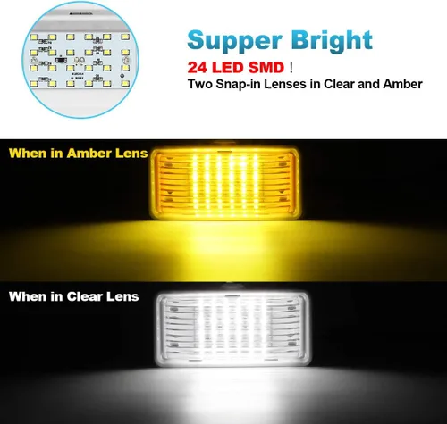 Vista 3 de Partsam Luz LED rectangular para porche RV con interruptor de encendido/apagado, lámpara exterior de casa rodante, repuesto para casas rodantes