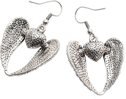 Vista 4 de Pendientes colgantes para mujer diseño de alas de ángel de la guarda