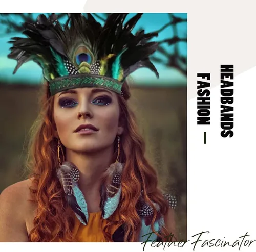 Vista 2 de Gortin Diadema decorativa de plumas de pavo real tocado de plumas diadema de Halloween para fiesta