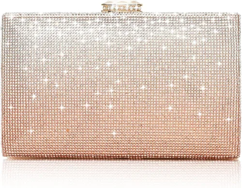 Vista 13 de CARIEDO Bolso de Mano Tipo Clutch con Lentejuelas para Mujer, Elegante Bolso de Noche con Purpurina Brillante, Cartera de Noche Llamativa