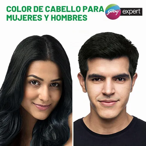 Vista 5 de Godrej Expert Rich Crème - Sombra de color para el cabello, paquete de 4 unidades (NATURAL BLACK)